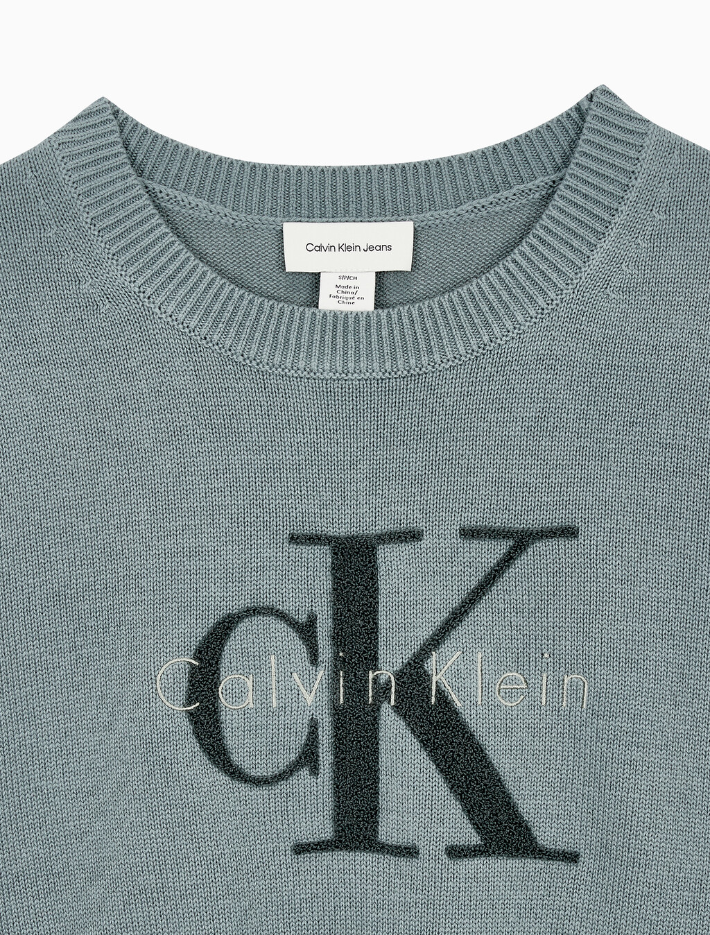 Buy 여성 청키 코튼 그래픽 풀오버 in color Mid Green