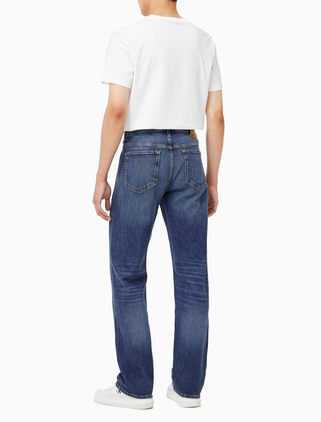 Buy 남성 90's 스트레이트핏 미드블루 데님 in color MID BLUE BACK EMBRO