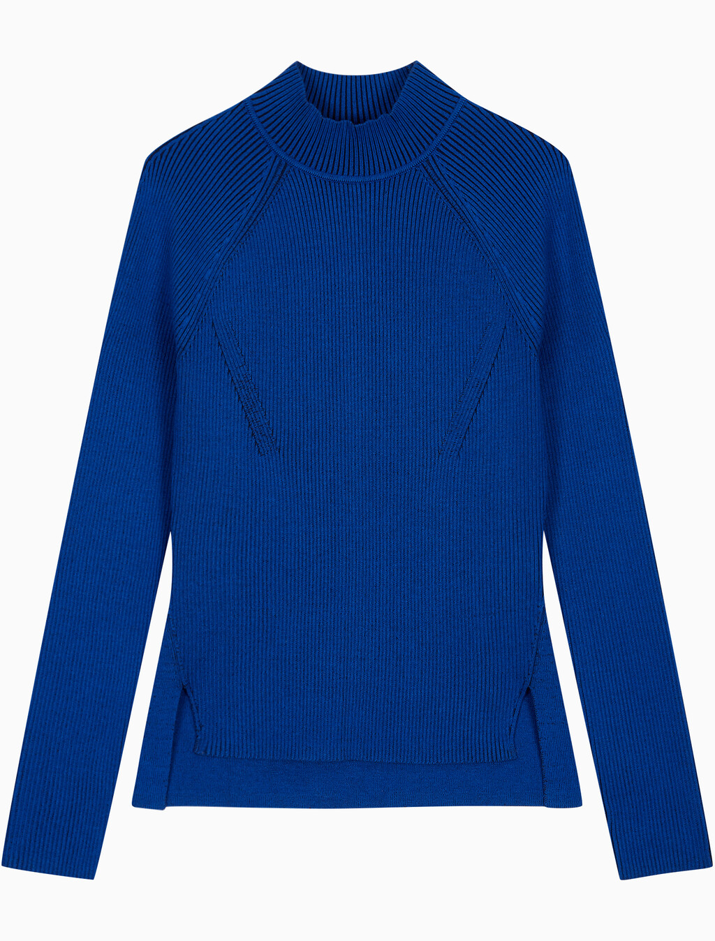 Buy 여성 L/S 모크넥 풀오버 스웨터 in color blue