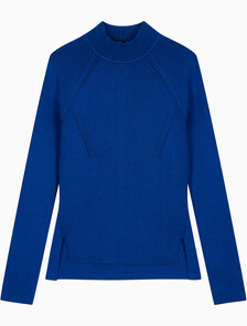 Buy 여성 L/S 모크넥 풀오버 스웨터 in color blue