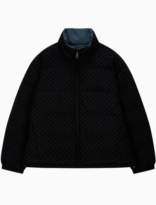 남성 나일론 리버서블 올오버프린트 다운 푸퍼 자켓