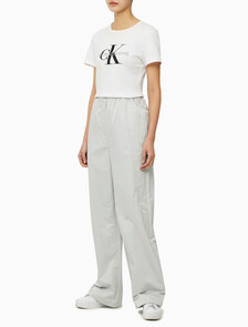 Buy 여성 소프트 크링클 파라슈트 팬츠 in color WHITE