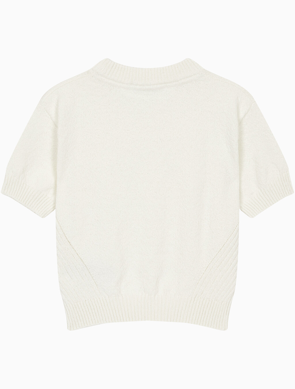 Buy 여성 크롭 반팔 스웨터 in color WHITE