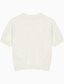 Buy 여성 크롭 반팔 스웨터 in color WHITE