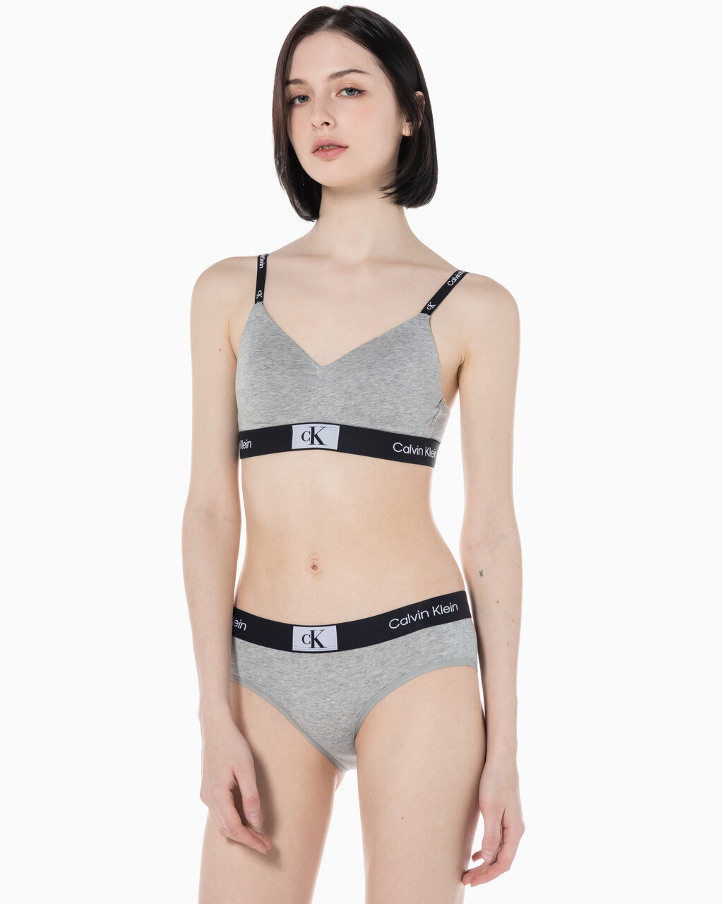 Buy 여성 1996 코튼 AF 라이틀리 라인드 브라렛 in color GREY HEATHER