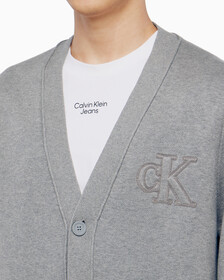 Buy 남성 바시티 가디건 스웨터 in color MID GREY HEATHER