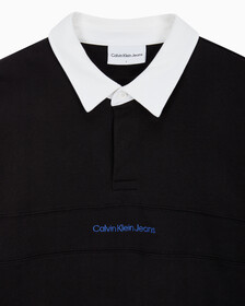 Buy 남성 롱슬리브 럭비 탑 in color CK BLACK