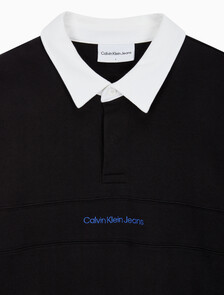 Buy 남성 롱슬리브 럭비 탑 in color CK BLACK
