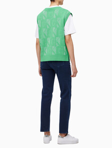 Buy 여성 프리미엄 라인 메탈릭 올오버프린트 베스트 in color GREEN