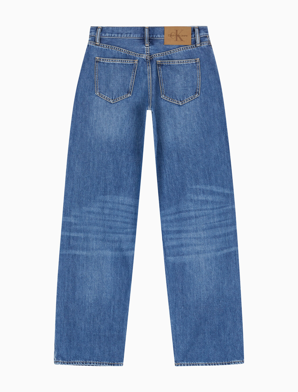 Buy 여성 로우라이즈 릴렉스핏 미드블루 37.5 라이트웨이트 데님 in color MID BLUE BACK EMBRO