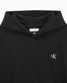 Buy 남성 아카이브 릴렉스핏 CK 스몰 로고 기모 후디 in color BLACK BEAUTY