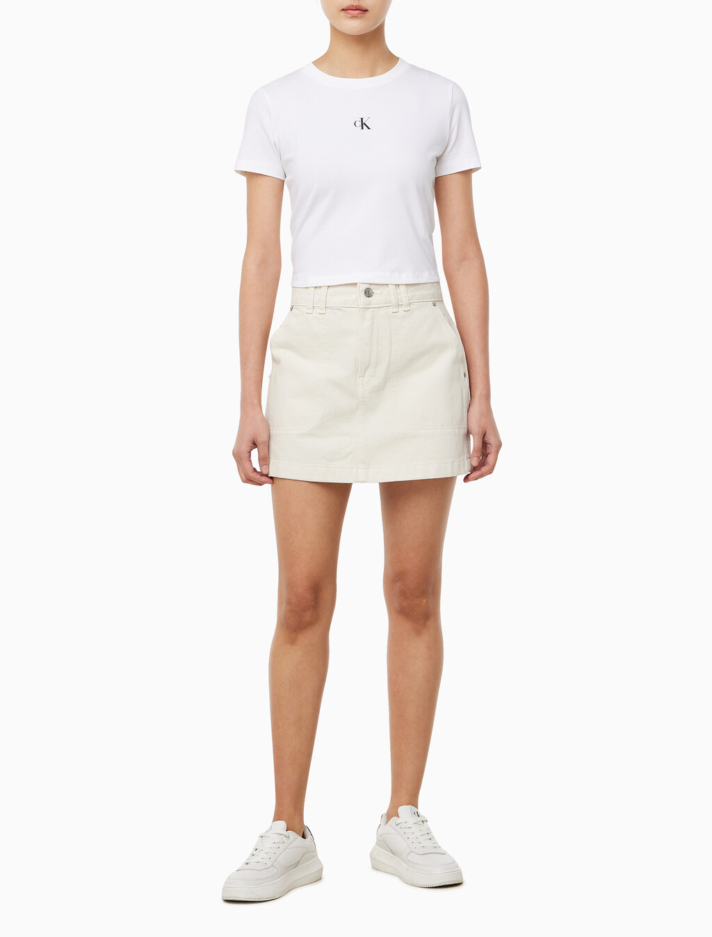 Buy 여성 데님 유틸리티 스커트 in color SOFT BONE