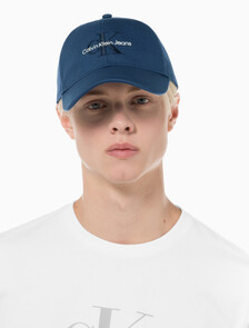 Buy 남녀공용 CKJ 모노그램 엠브로이더리 볼캡 in color NAVY