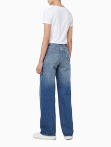 Buy 여성 시그니처 90S 스트레이트핏 미드블루 데님 in color Mid blue