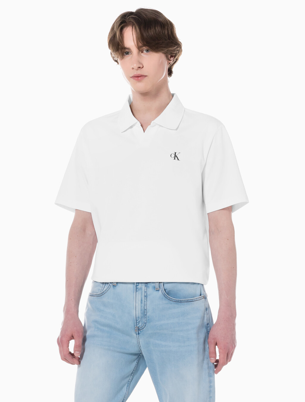 Buy 남성 릴렉스핏 피케 폴로 반팔 티셔츠 in color BRIGHT WHITE