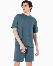 Buy 남성 릴렉스핏 저지 숏슬리브 티셔츠 in color OCEAN TEAL/ BLK