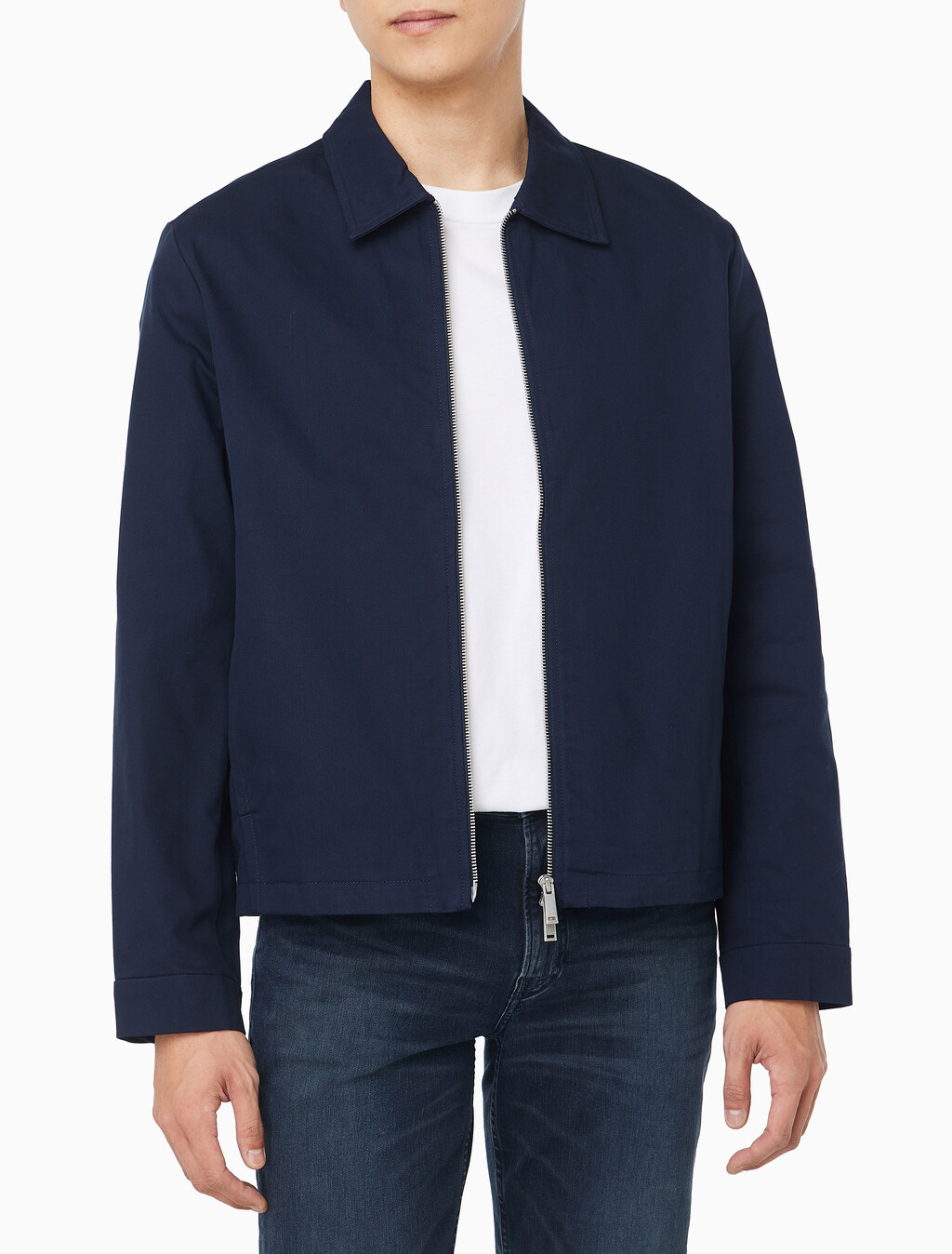 Buy 남성 코튼 도비 블루종 자켓 in color DARK SAPPHIRE