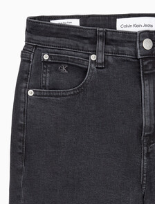 Buy 여성 하이라이즈 플레어핏 블랙 이탤리언 데님 in color WASHED BLACK LOGO LACE