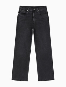 Buy 남성 뉴 와이드핏 블랙 데님 in color WASHED BLACK LOGO LACE