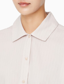 Buy 여성 포플린 슬립 롱슬리브 탑 in color LIGHT PINK