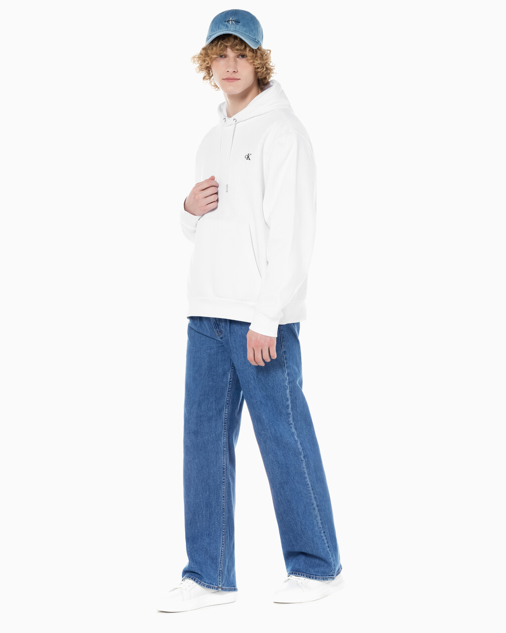 Buy 남성 90's 루즈핏 미드블루 데님 in color MID BLUE BACK EMBRO