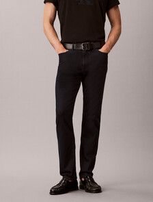 Buy 남성 슬림 블루 블랙 스톤 써모 데님 in color Black