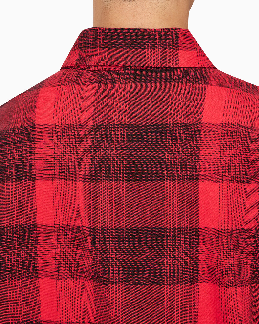 Buy 남성 CK 퓨어 플란넬 롱슬리브 셔츠 in color RED BLACK FLANNEL