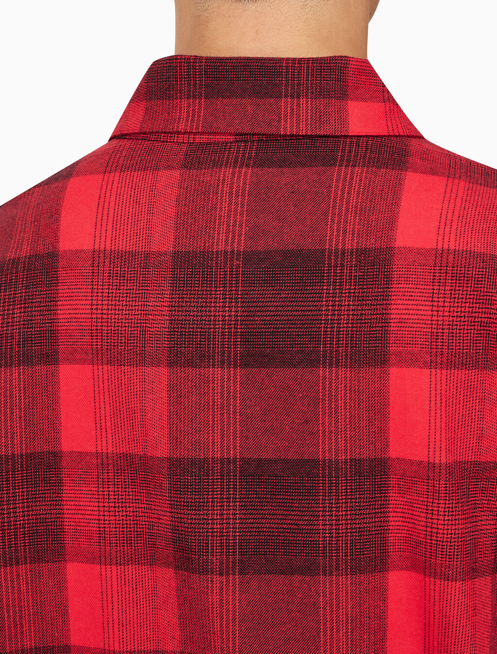 Buy 남성 CK 퓨어 플란넬 롱슬리브 셔츠 in color RED BLACK FLANNEL