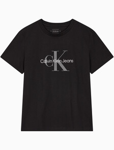 Buy 여성 히어로 모노로고 크루넥 반팔 티셔츠 in color BLACK