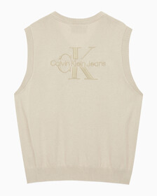 Buy 남성 엠보스드 스웨터 베스트 in color BEIGE