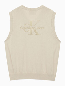 Buy 남성 엠보스드 스웨터 베스트 in color BEIGE