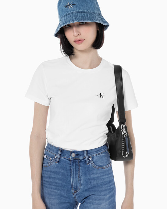 여성 CKJ 스컬티드 믹스 라운드 숄더백