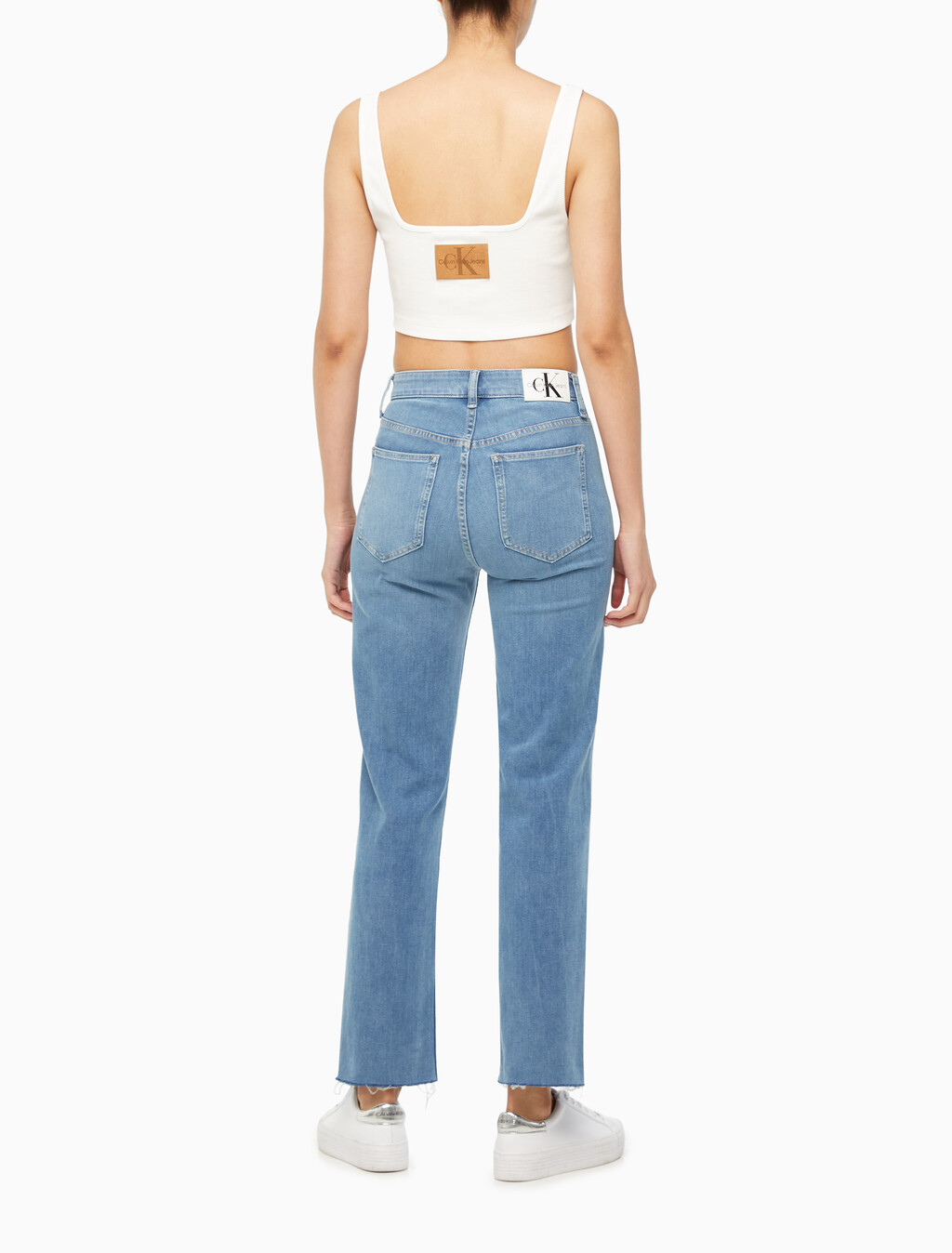 Buy 여성 레더패치 립 브라렛 in color GREIGE