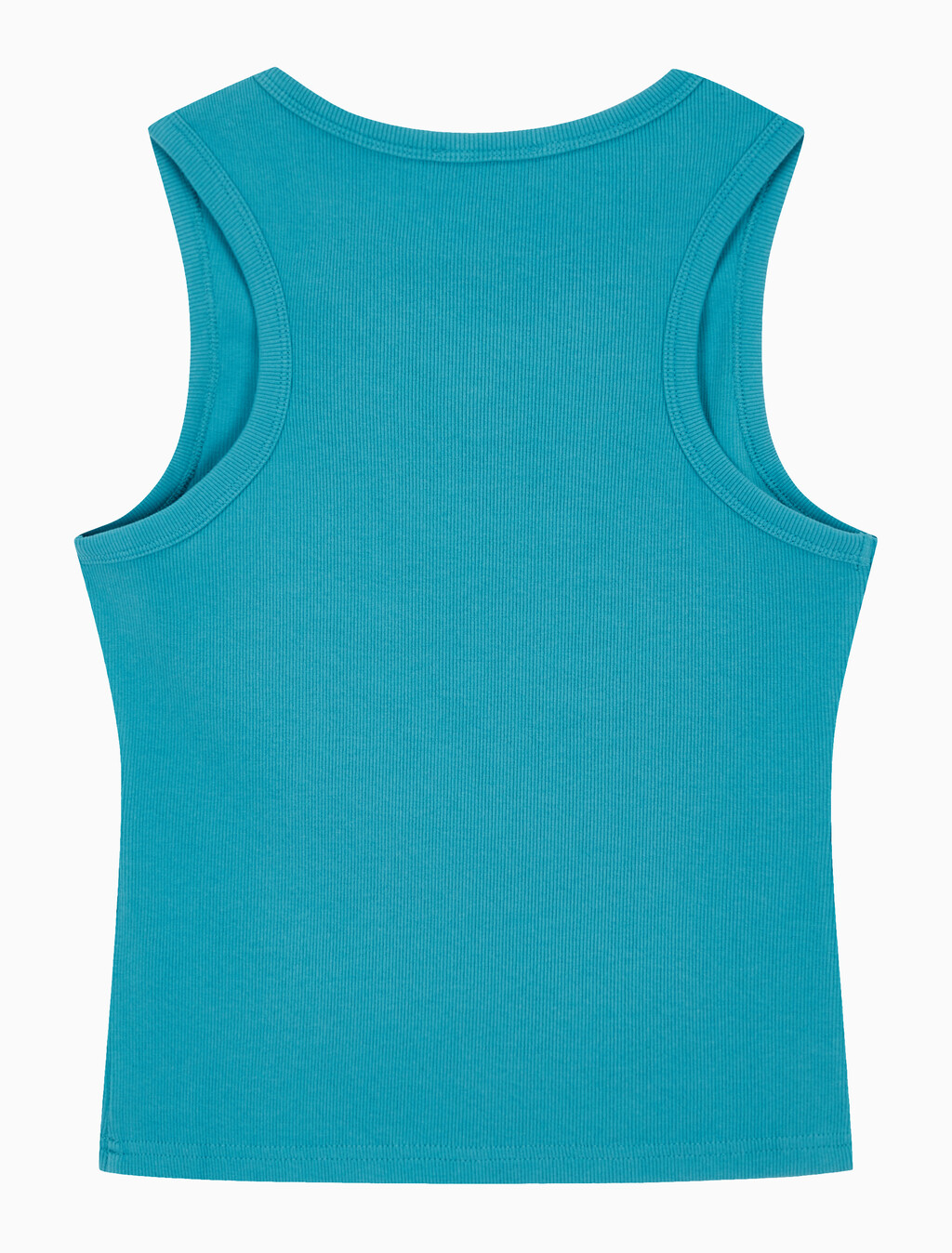 Buy 여성 우븐라벨 코튼 립 탱크 탑 in color TUSCAN TEAL