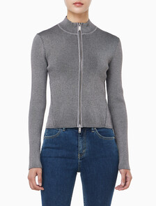 Buy 여성 L/S 풀 집업 스웨터 in color Grey