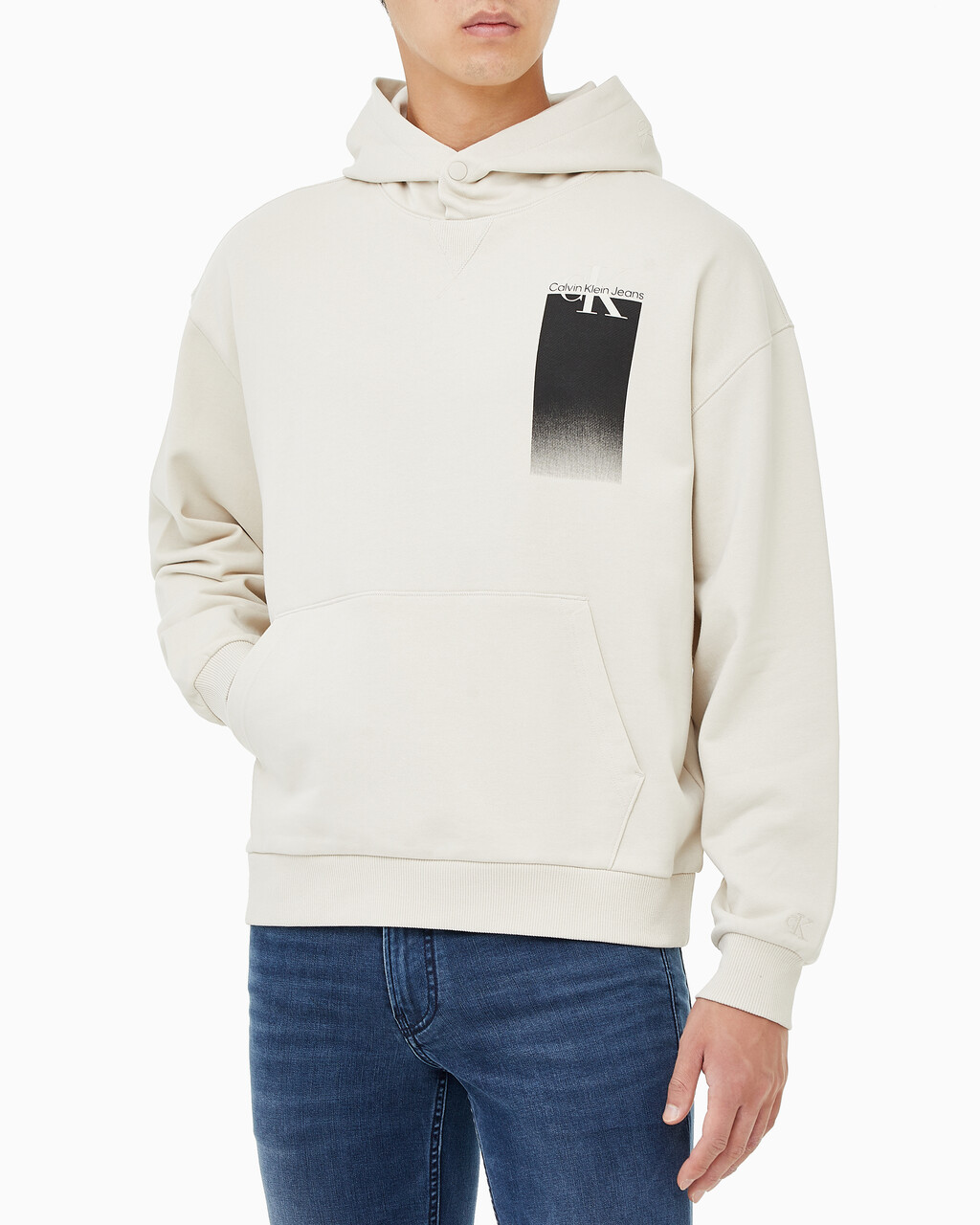 Buy 남성 릴렉스핏 멀티박스 그래픽 로고 후디 in color BLUR FLORAL_BLACK