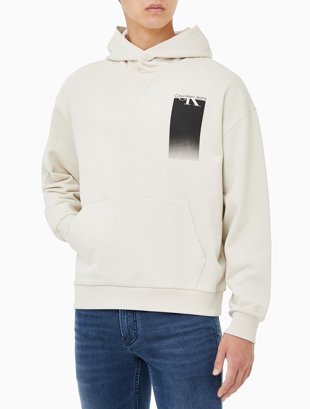 Buy 남성 릴렉스핏 멀티박스 그래픽 로고 후디 in color BLUR FLORAL_BLACK