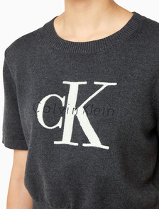 Buy 여성 청키 코튼 그래픽 풀오버 in color CHARCOAL HEATHER