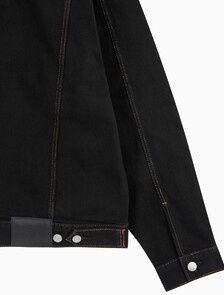 Buy [손흥민 캡슐] 남성 릴렉스 데님트러커 in color BLACK