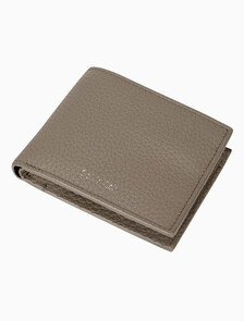 Buy 남성 CK 레더 코인포켓 빌폴드 in color TAUPE