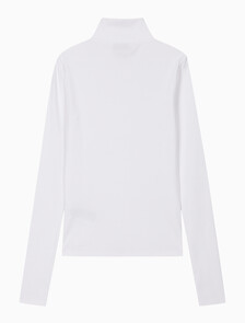 Buy 여성 L/S 우븐 라벨 터틀넥 티셔츠 in color BRILLIANT WHITE