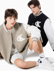 Buy 남성 바시티 봄버 자켓 in color BEIGE