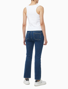 Buy 여성 우븐라벨 코튼 립 탱크 탑 in color BRILLIANT WHITE