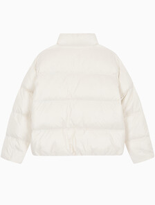 Buy 남녀공용 스탠드 카라 글로시 다운 푸퍼 자켓 in color WHITE