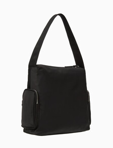 Buy 여성 포켓 나일론 사첼 in color BLACK