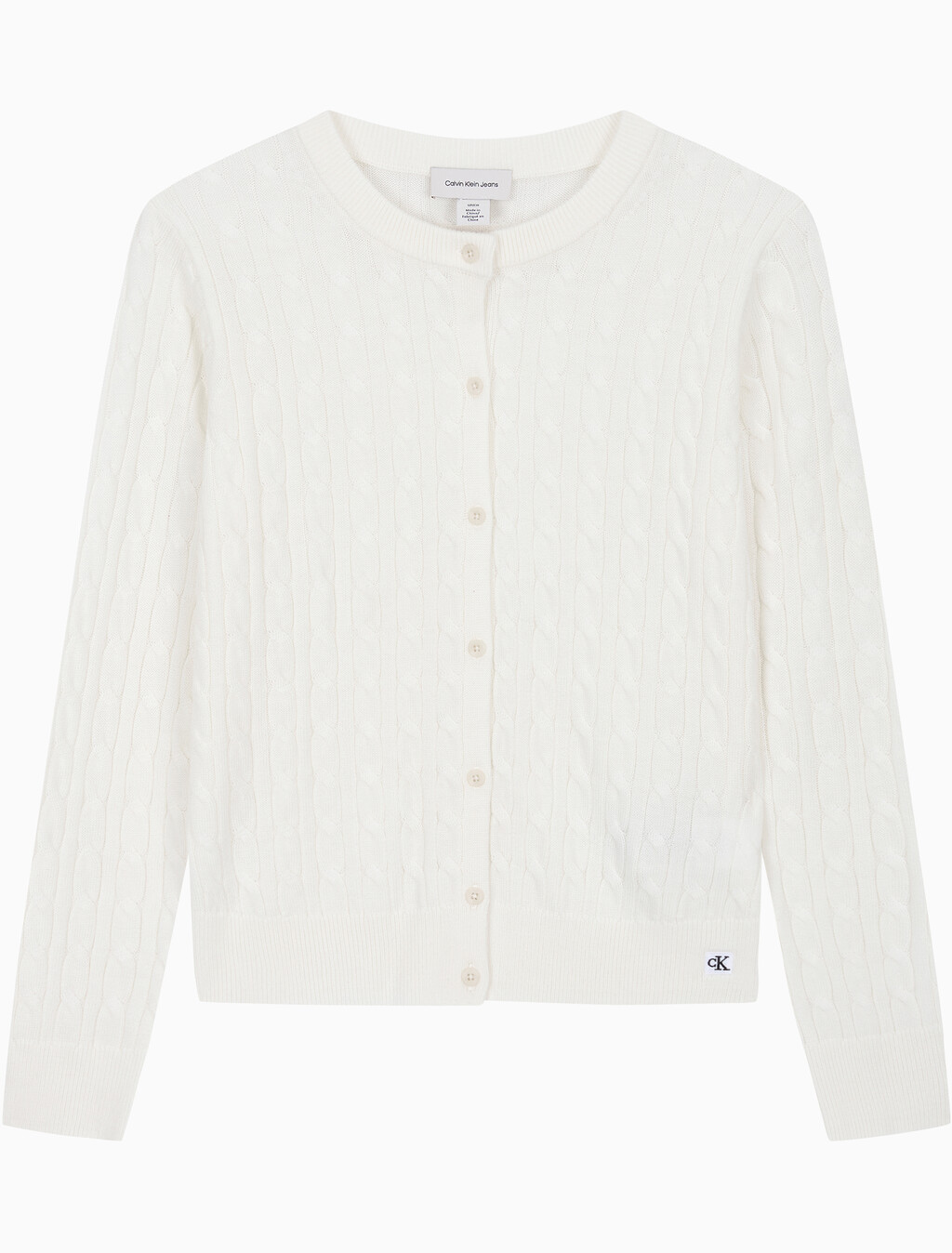 Buy 여성 울 케이블 크루넥 가디건 in color ANCIENT WHITE