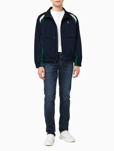 Buy 남성 나일론 컬러블록 트랙자켓 in color Black