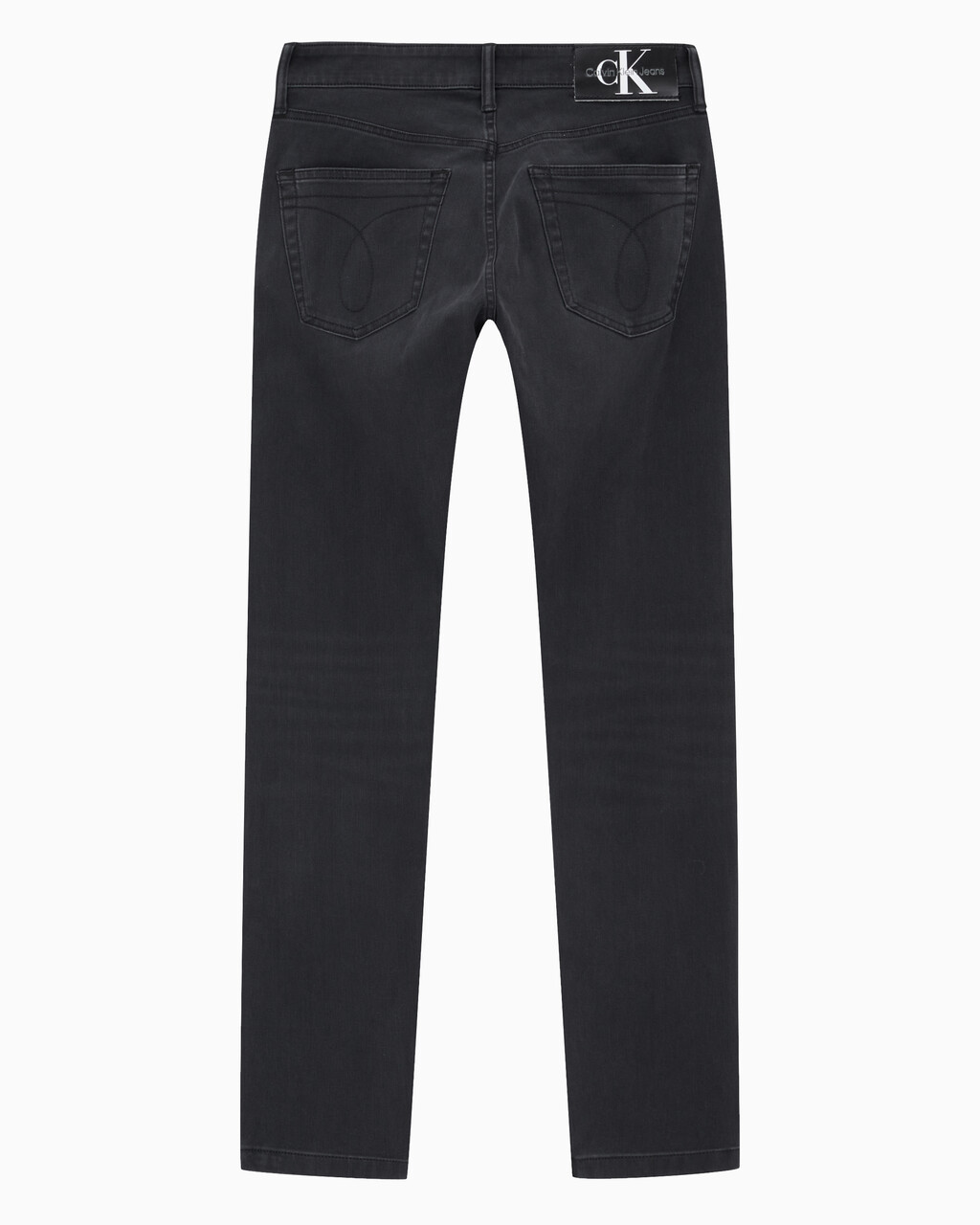Buy 남성 모던 테이퍼핏 블랙 얼티밋 스트레치 데님 in color WASHED BLACK LOGO LACE