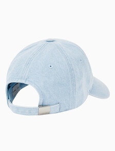 Buy 남녀공용 CKJ 모노그램 데님 베이스볼 캡 in color LIGHT BLUE