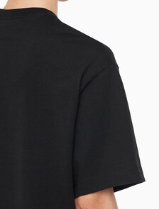 Buy 남성 릴렉스핏 헤비 코튼 크루넥 반팔 티셔츠  in color BLACK
